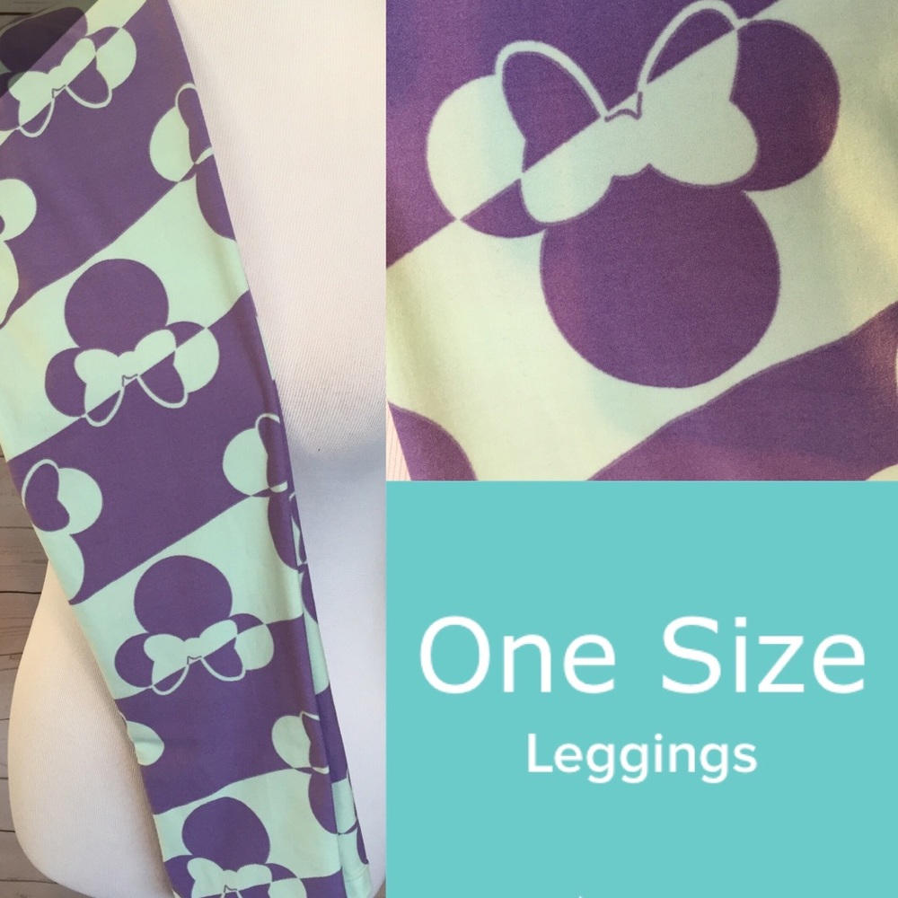 New LuLaRoe DISNEY OS MINNIE purple mint stripes